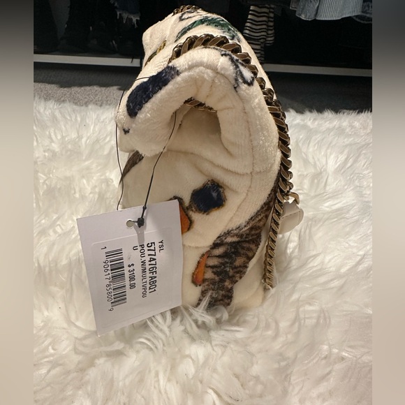 NWT SAINT LAURENT Loulou Puffer Shoulder Bag Quilted Printed Terry Cloth Small - Picture 3 of 16